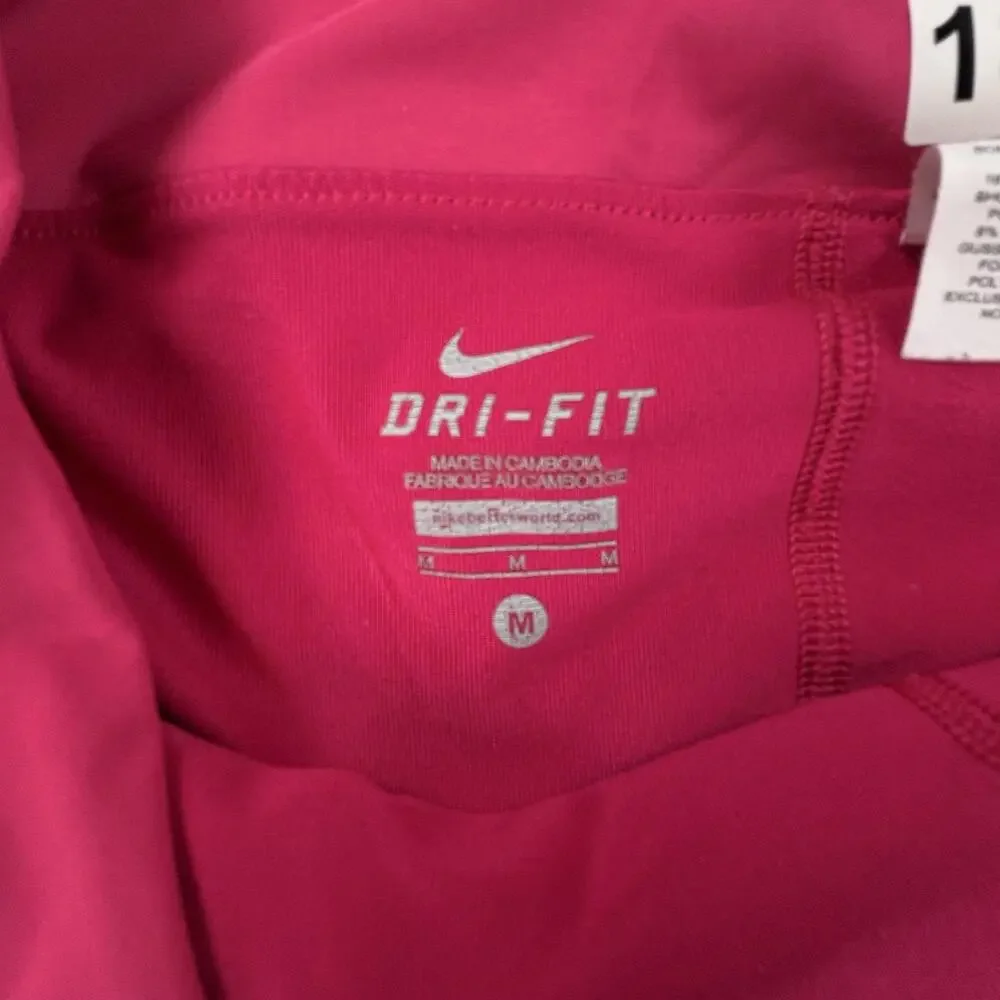 Nike Tennis Skort Womens Medium Pink Dri-FIT Pleated Athletic Lined Stretch